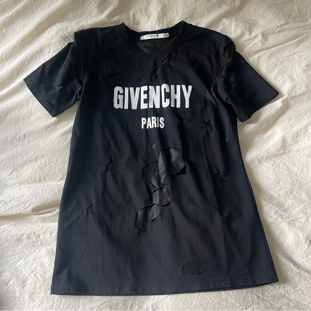 Black Givenchy Crew Neck Tshirt Graphic Print, Medium Unisex